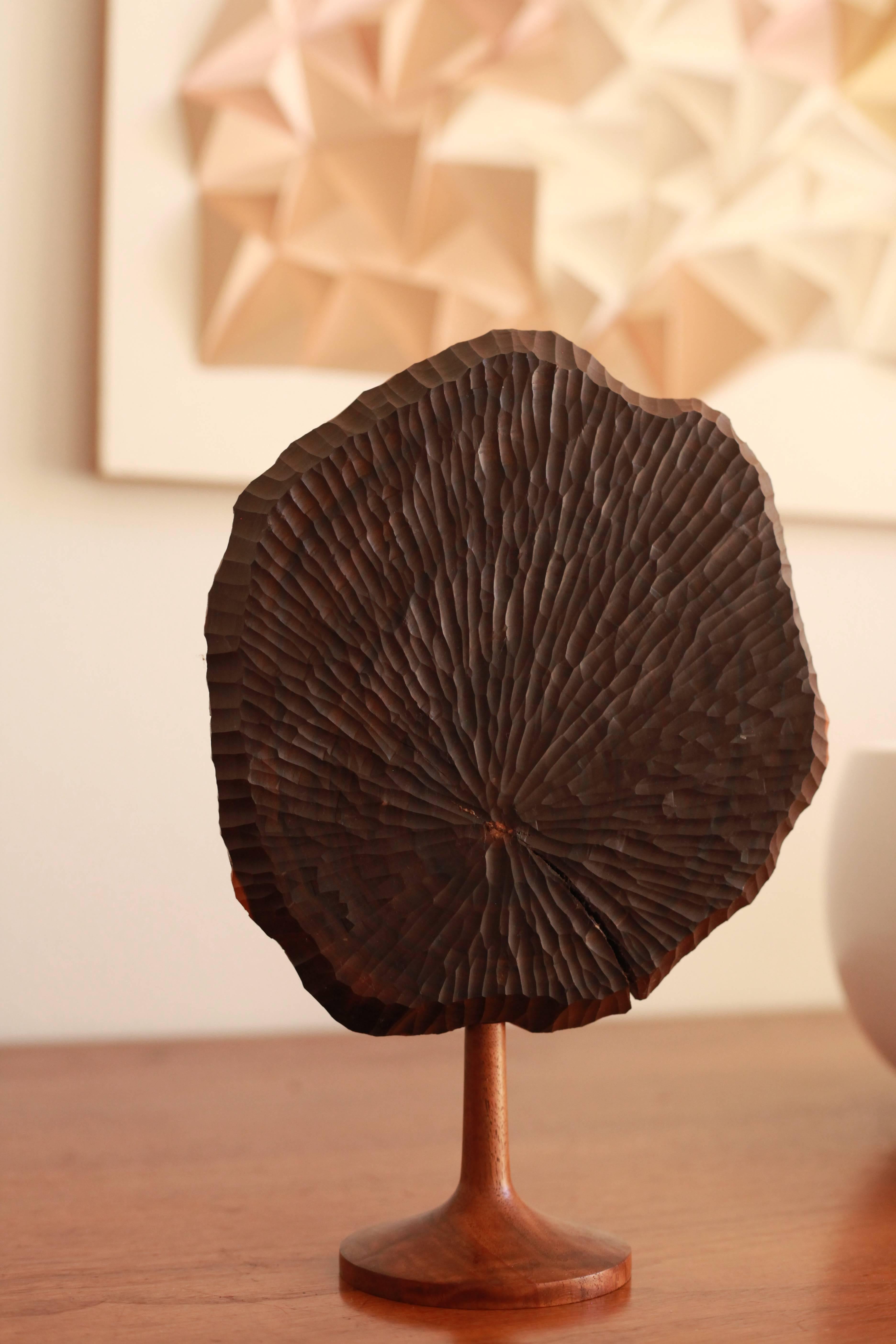 Jerry Glaser Studio Made Carved Walnut Sculpture For Sale 4