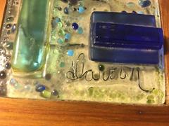 Artisan Made Walnut Box with Glass Mosaic Signed Larson