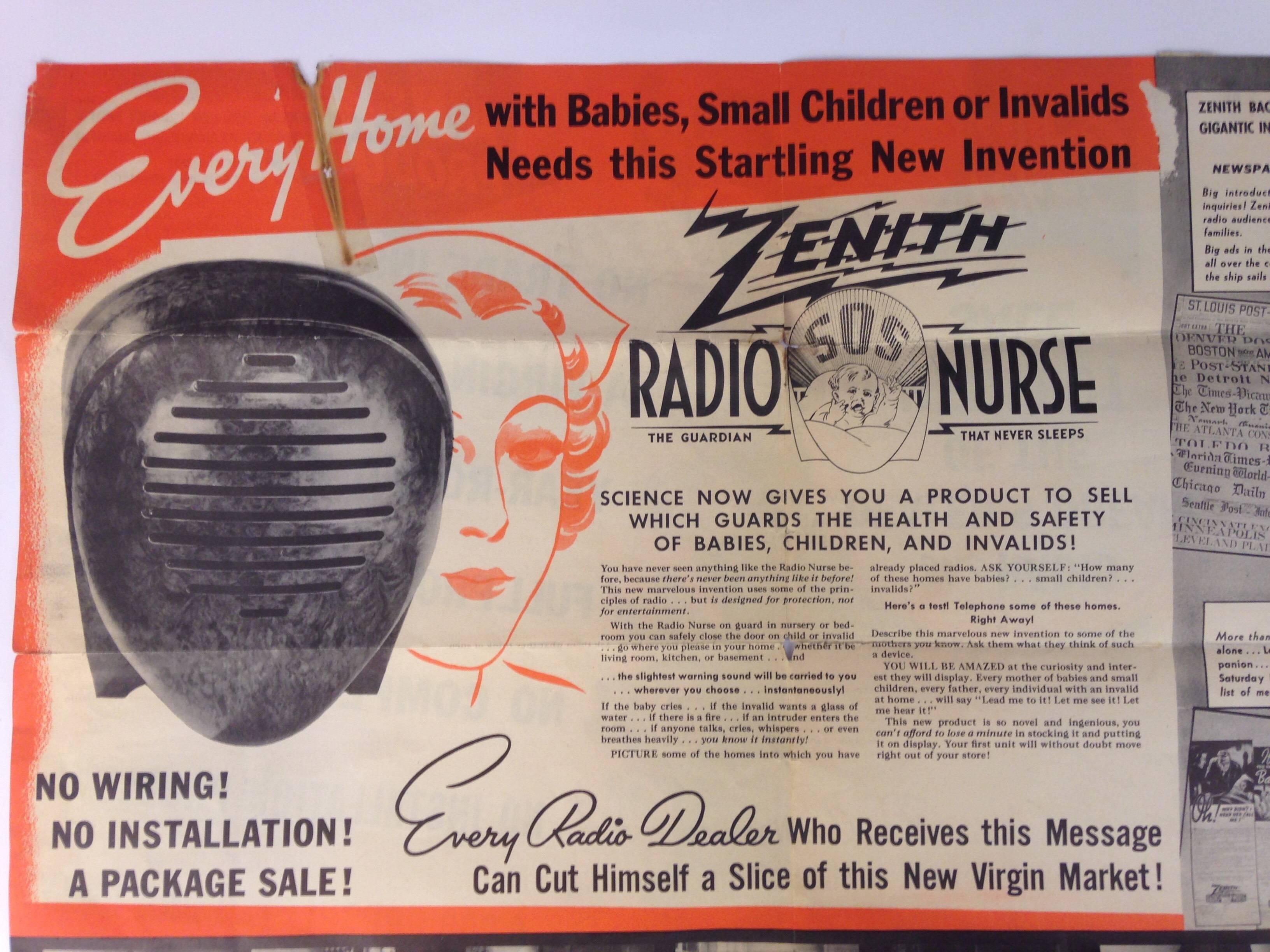 Mid-Century Modern Original Brochure for Isamu Noguchi's Radio Nurse for Zenith