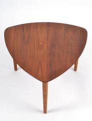 Danish Style Walnut Side Table Attributed to Jerry Glaser