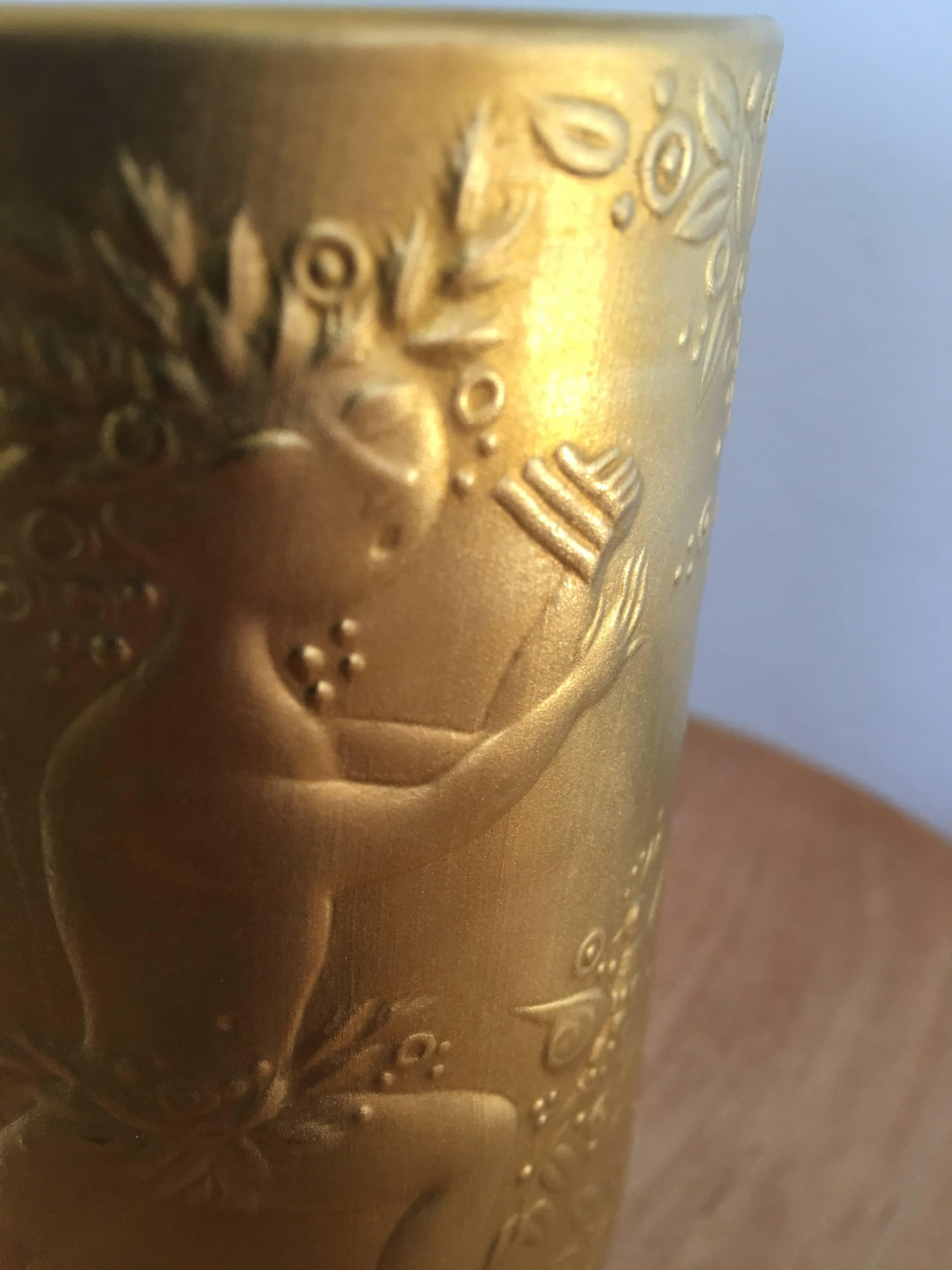 rosenthal björn wiinblad vase gold
