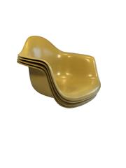 Four Vintage Mid-Century Yellow Fiberglass Herman Miller Chairs by Eames