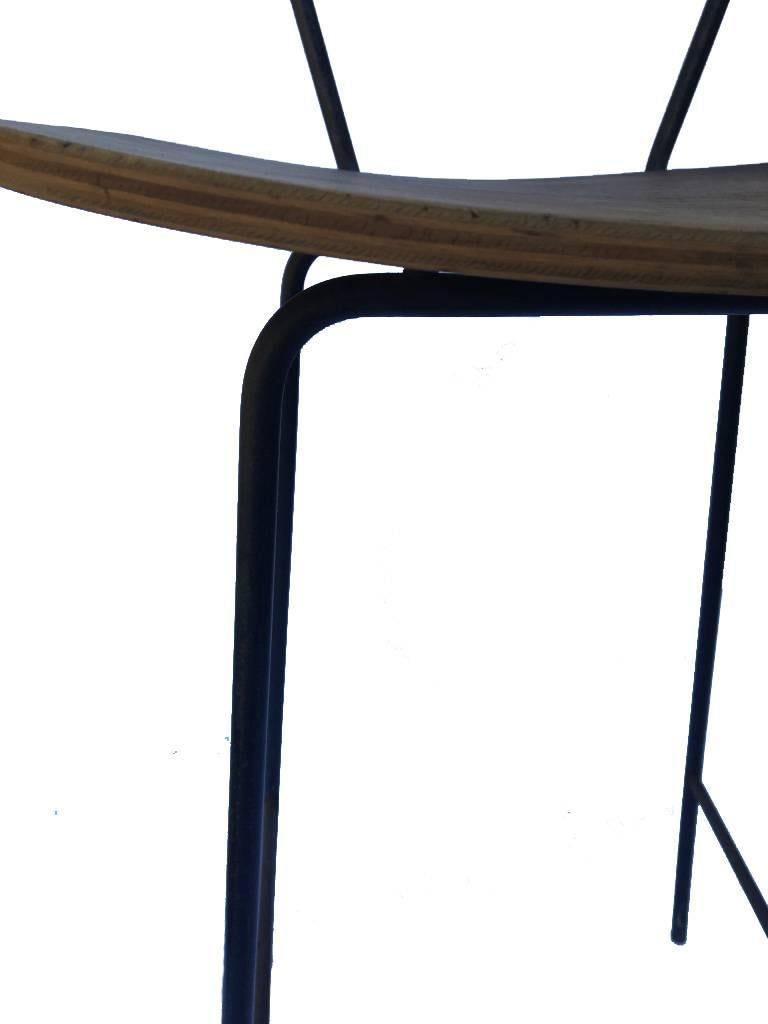 Mid-Century Modern Paul McCobb Clifford Pascoe Style Iron and Wood Drafting Stool For Sale