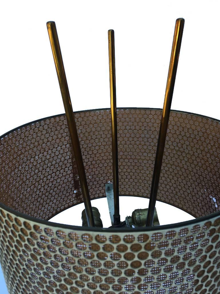 20th Century Tripod Style Table Lamp with Perforated Shade For Sale