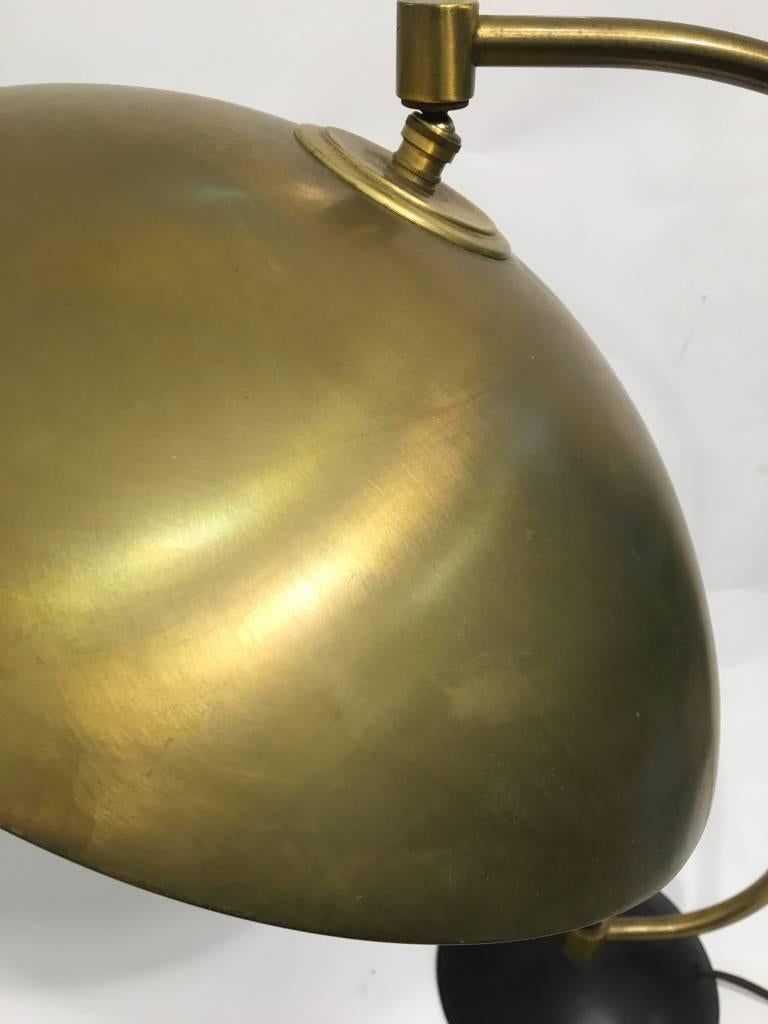 American Early Brass Gooseneck Table Lamp by Kurt Versen