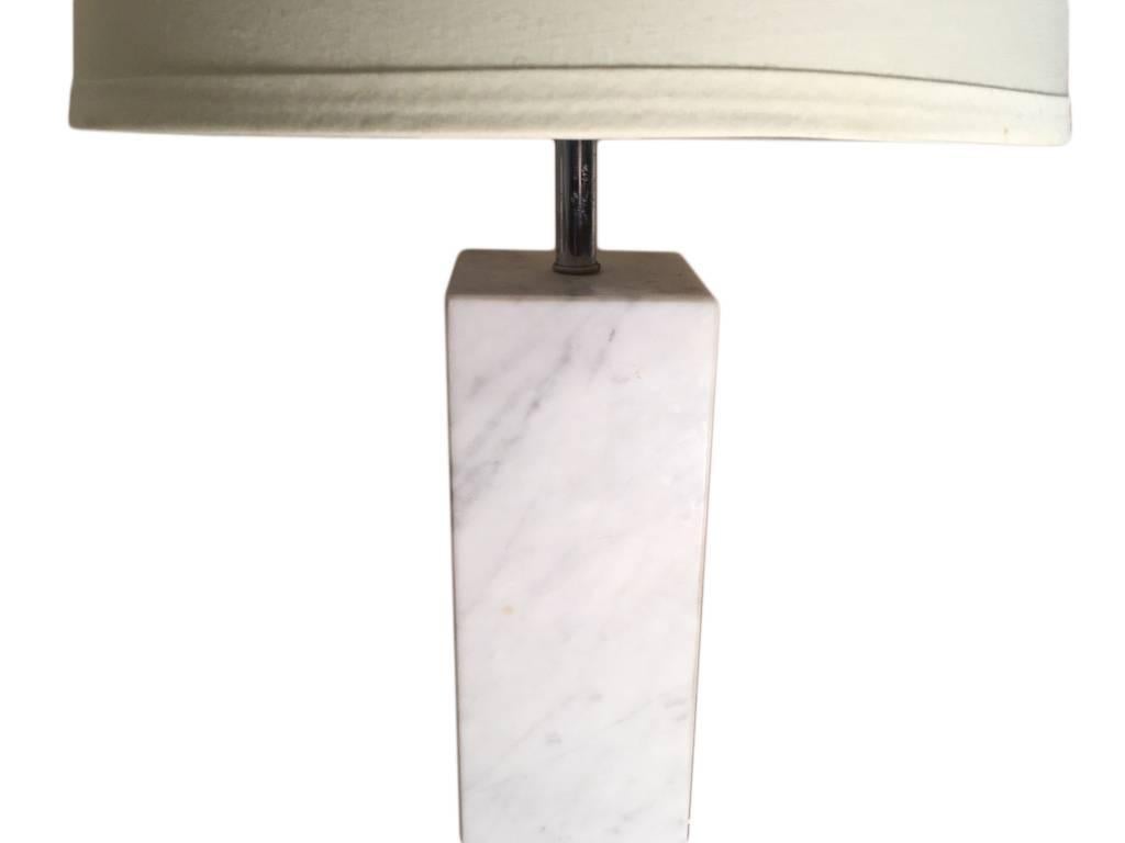 White Cremo marble table lamps attributed to Florence knoll. Mod. 180 knoll International 

Knoll International sales catalogue 1958, p. 112

Kovacs label present on base. No knoll International label so the lamps are being sold as attributed to