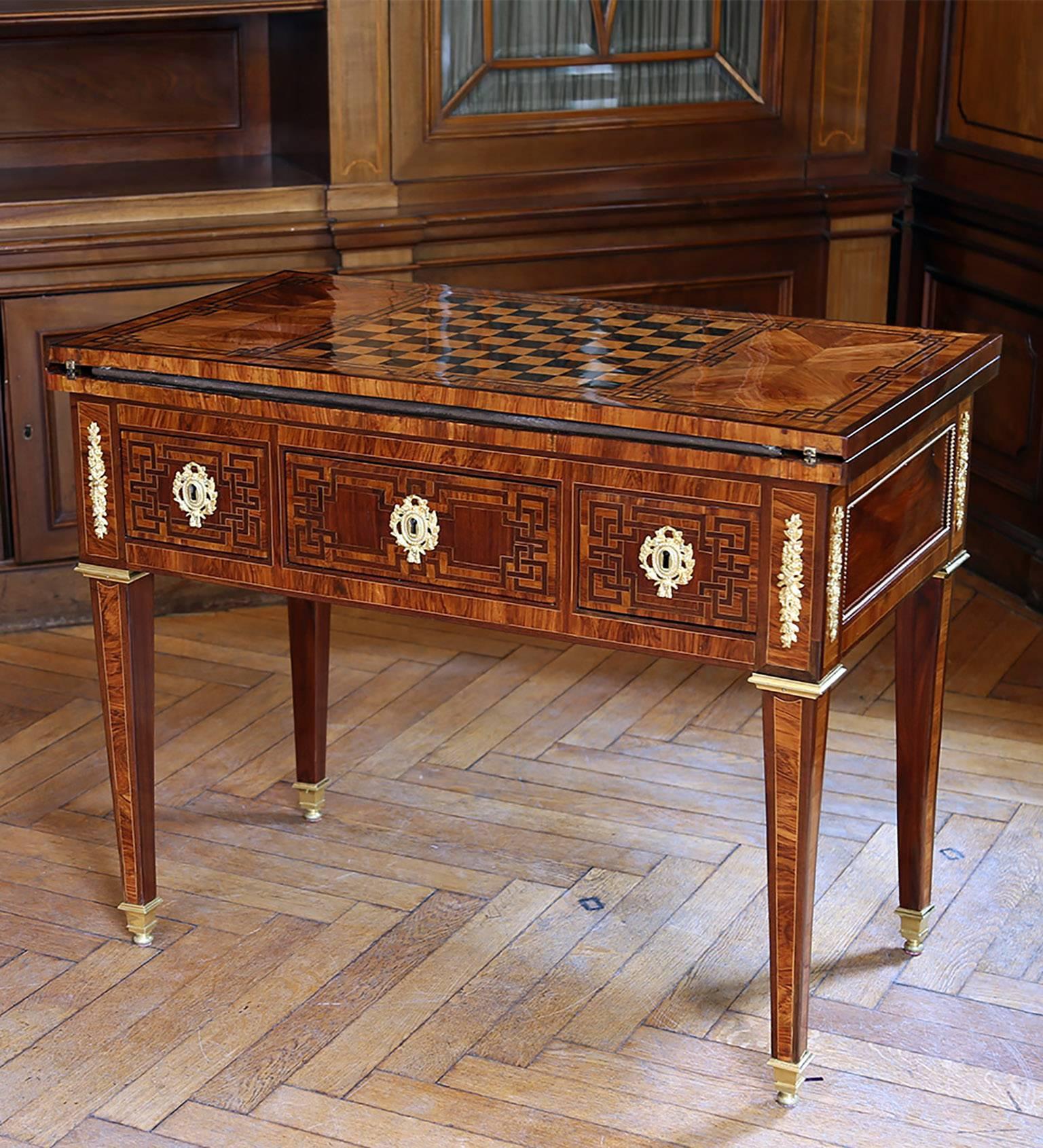 18th Century French Baroque Game Table Stamped by Nicolas Petit In Excellent Condition In Vienna, AT