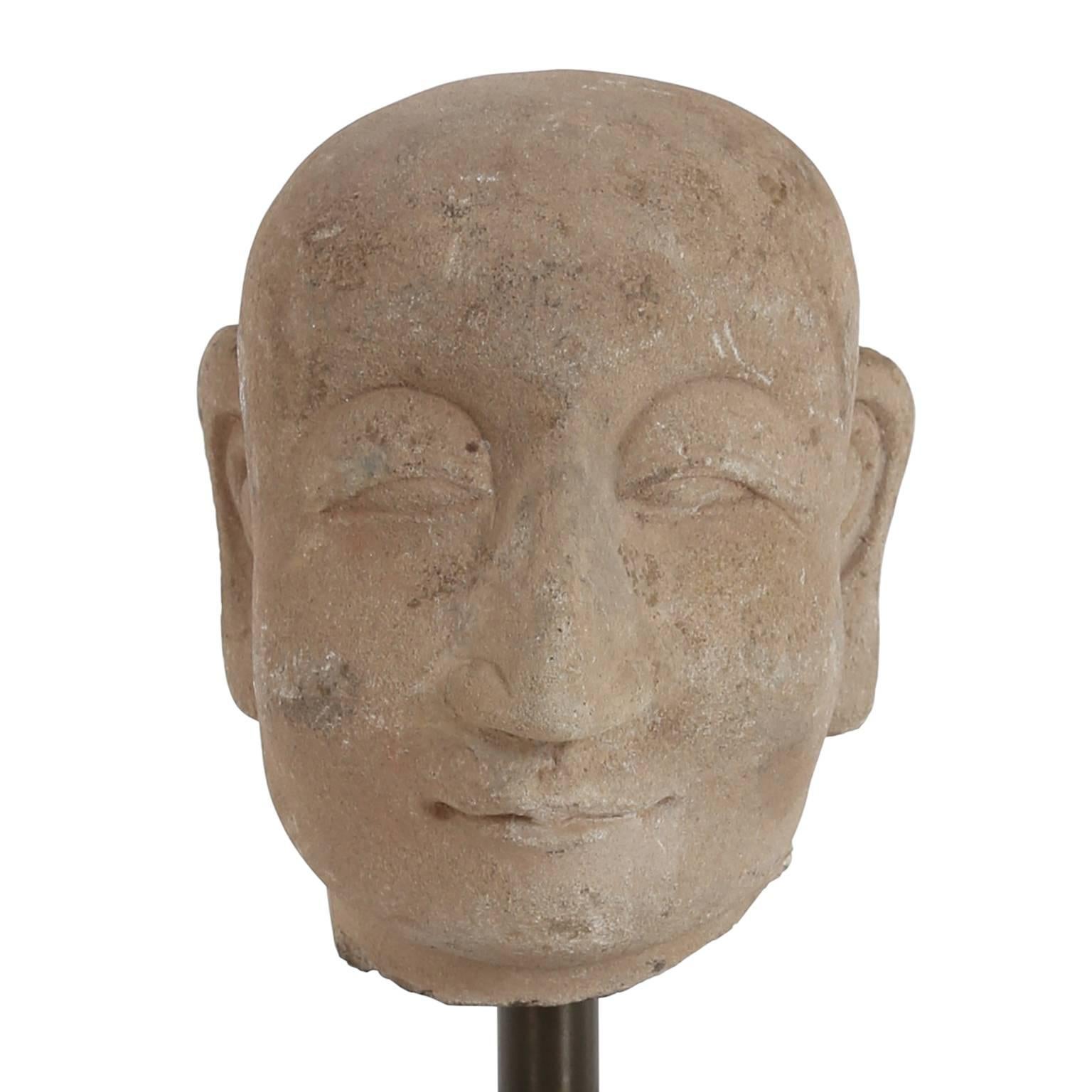 Chinese Carved Stone Head In Good Condition In Vienna, AT