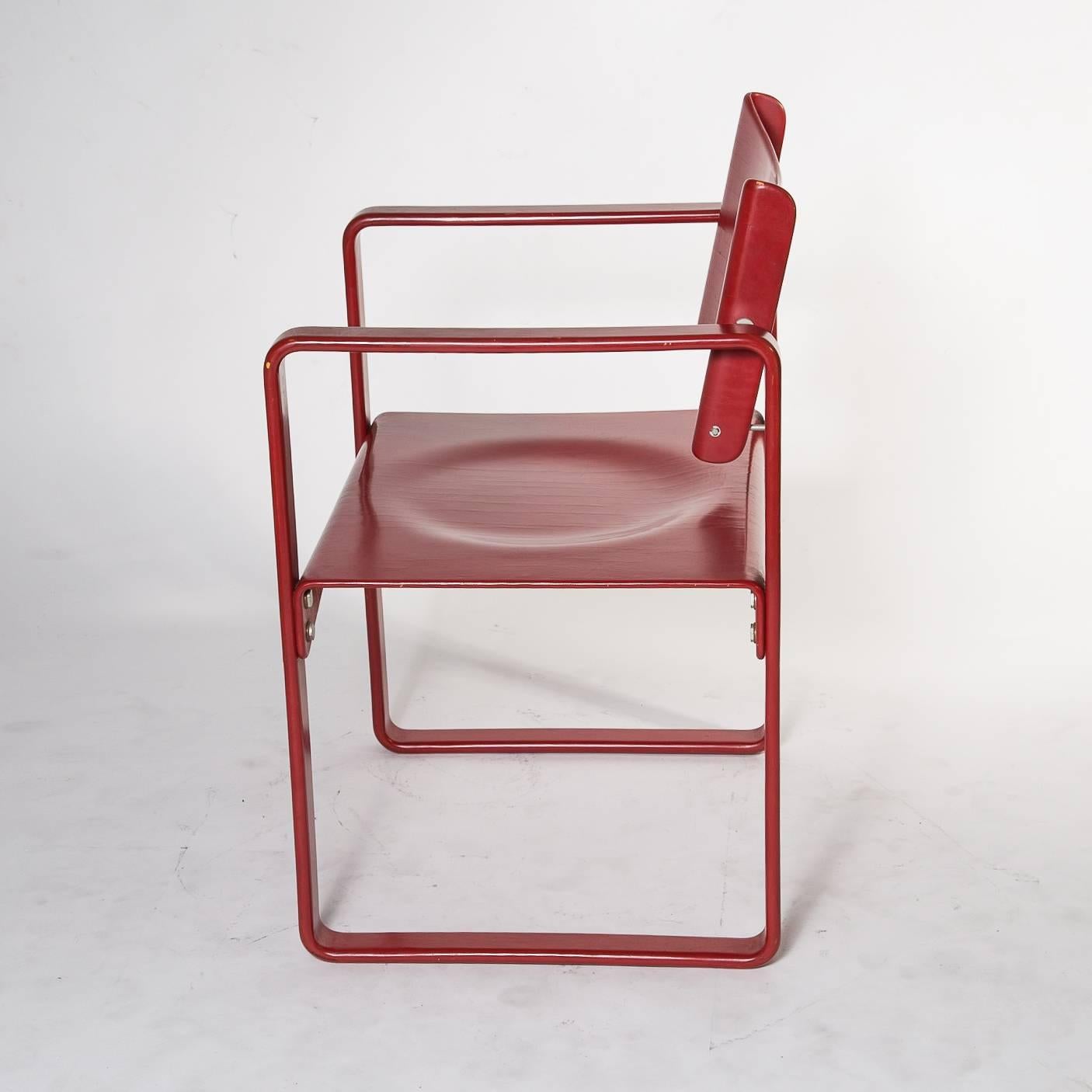 International Style Red Verner Panton No. 271 Dining Chair for Thonet, Germany, circa 1970 For Sale