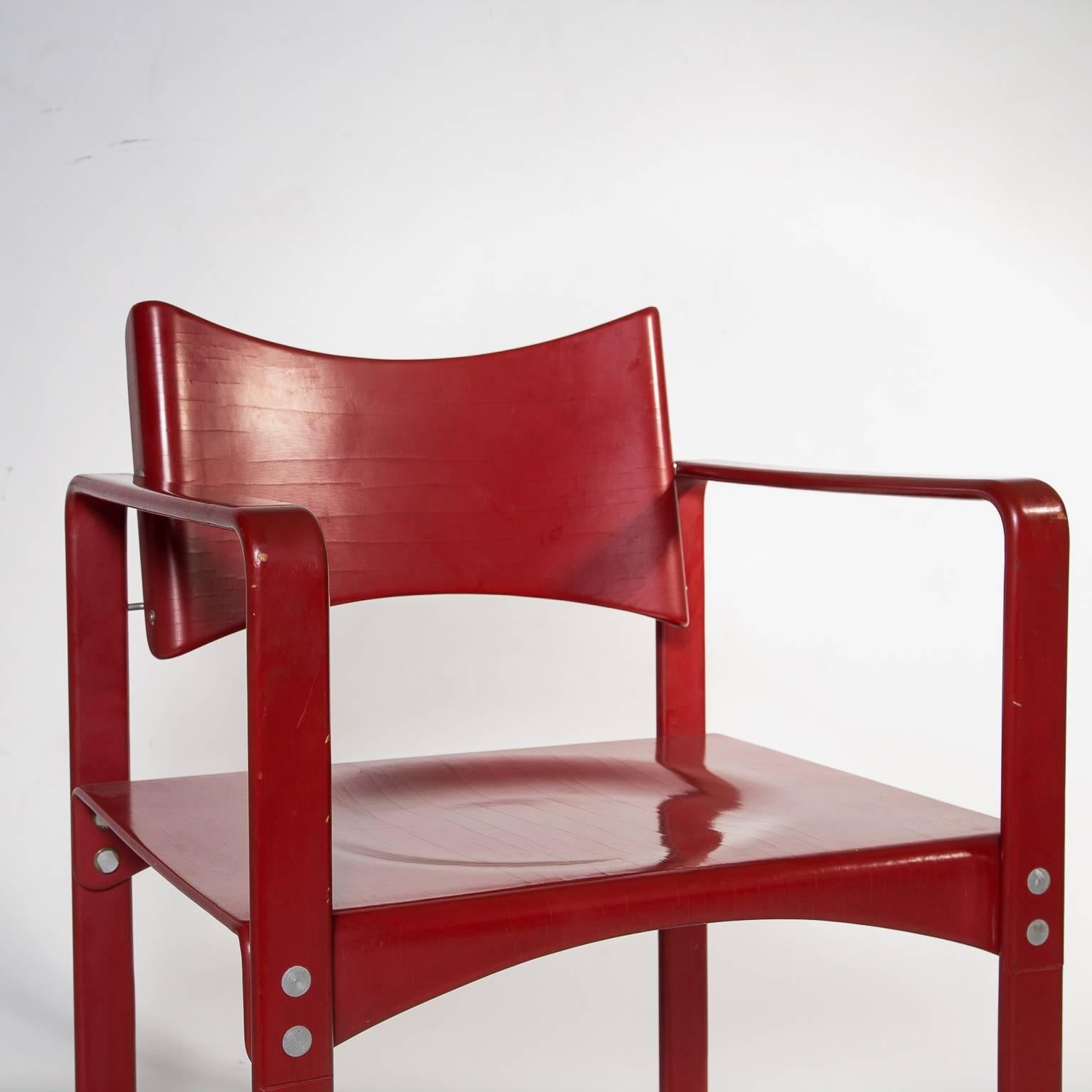 Red Verner Panton No. 271 Dining Chair for Thonet, Germany, circa 1970 In Good Condition For Sale In Vienna, AT