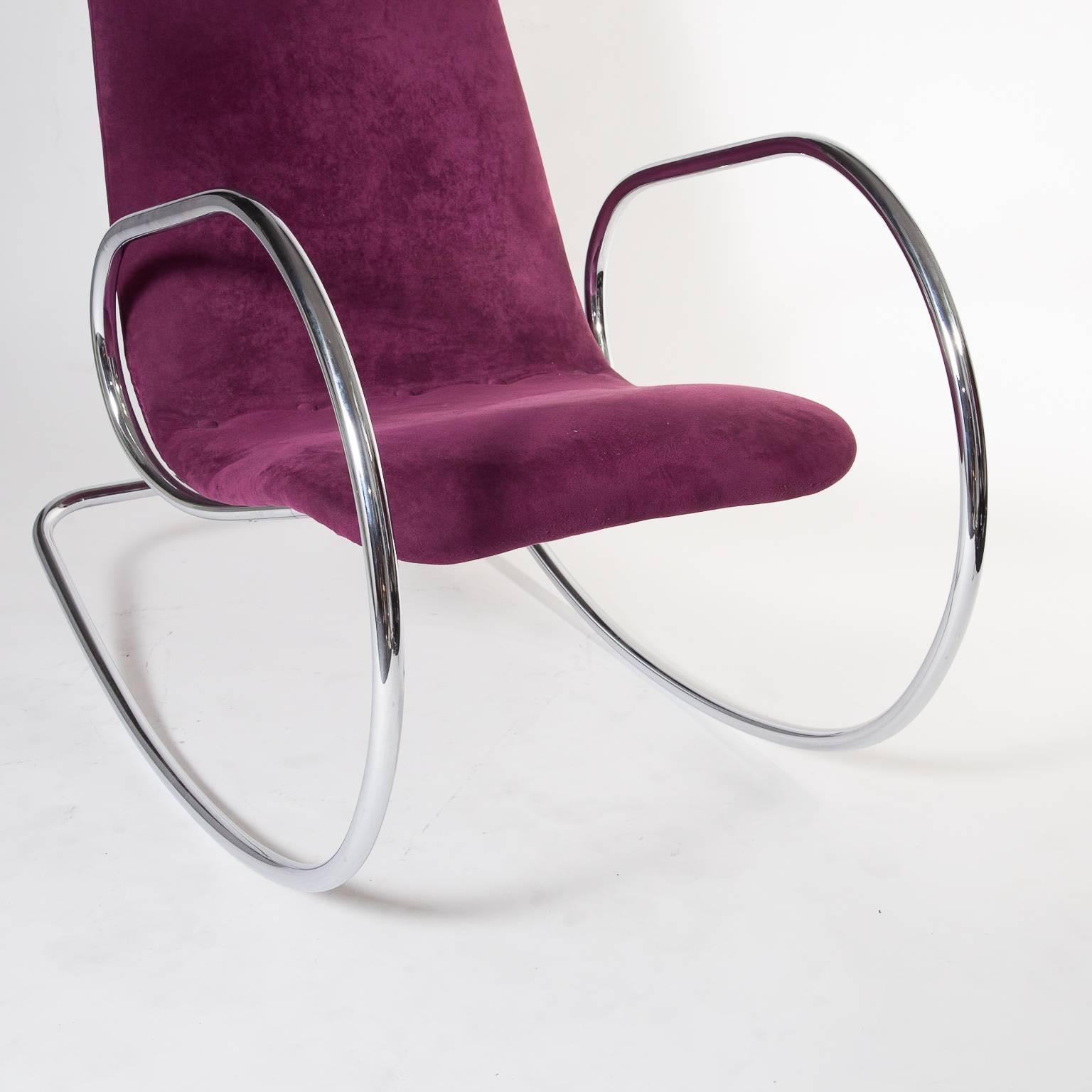 Late 20th Century 20th Century Thonet Chrome Cantilever Rocking Chair S826, Germany, circa 1970