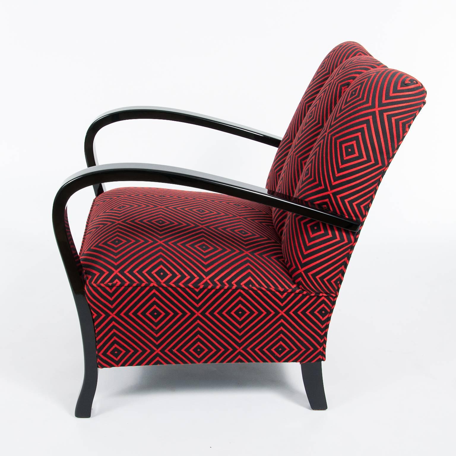 Mid-20th Century French Art Deco Club Chair, 1940s, France New Upholstery