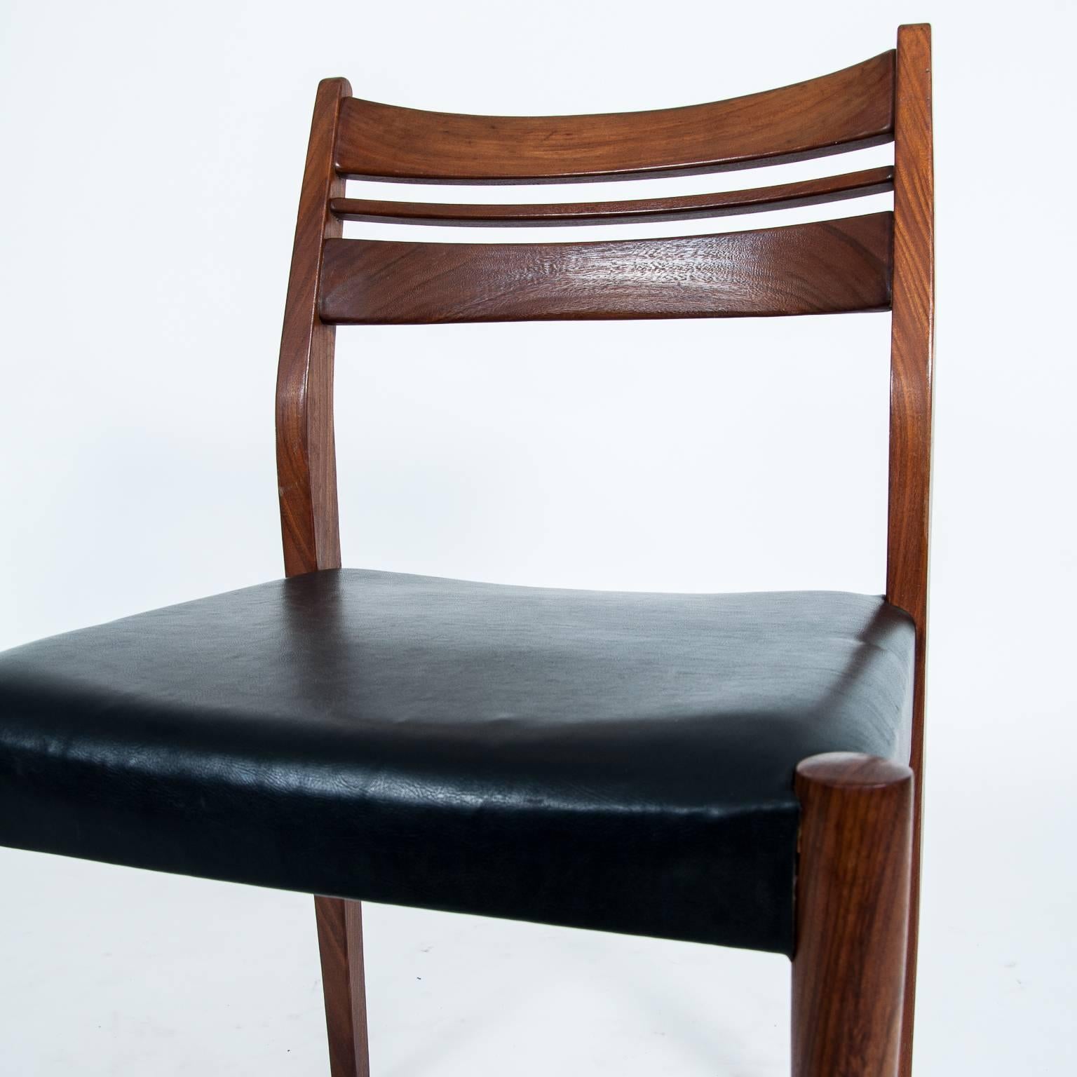 Nutwood Set of Four Mid-Century Danish Design Dining Chairs by Arne Vodder, Denmark For Sale