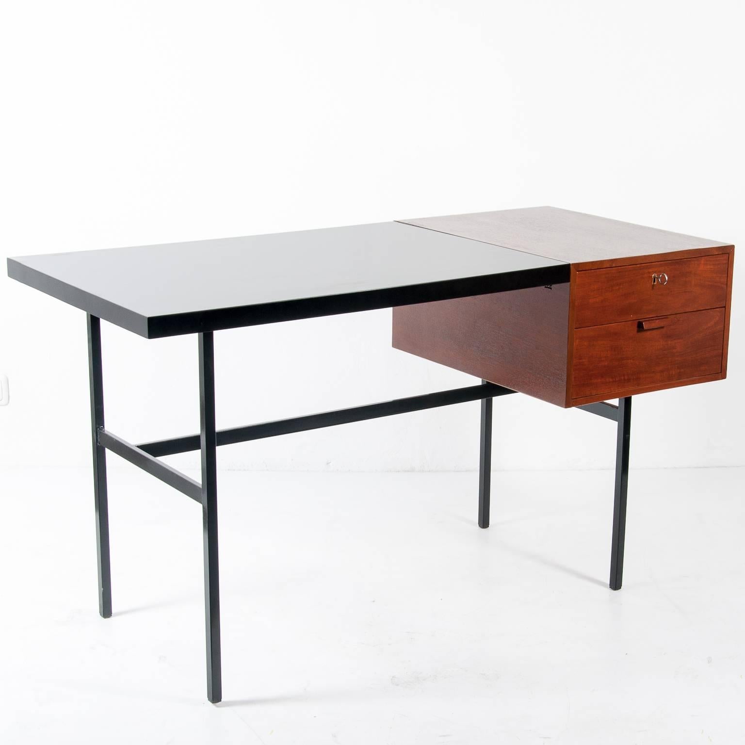 Lacquered Mid-Century Bauhaus Writing Desk by Thonet and Designed by Pierre Paulin For Sale