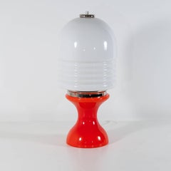 Pair of Mid-Century Vintage Murano Glass Table Lamps Mushroom Shaped