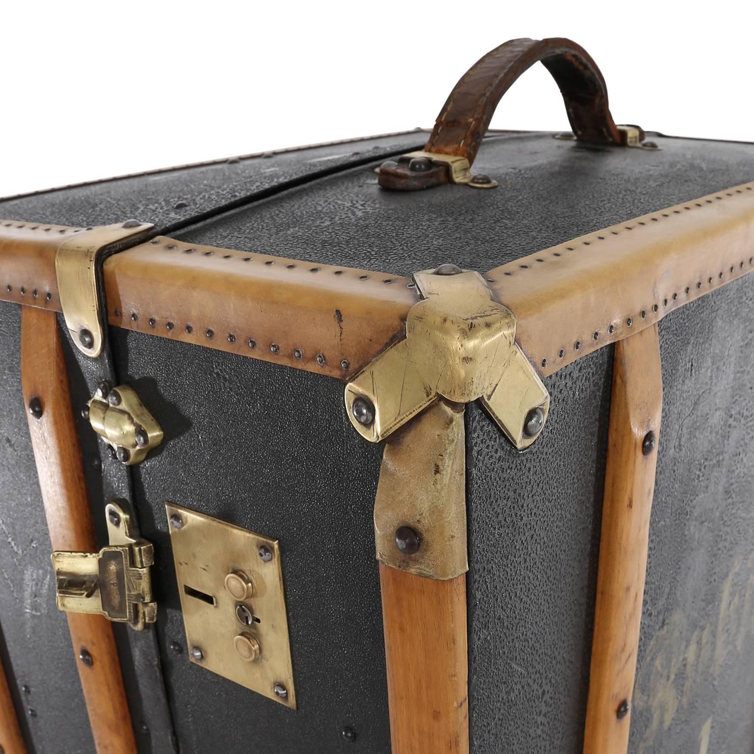 20th Century Antique Wardrobe Steamer Trunk