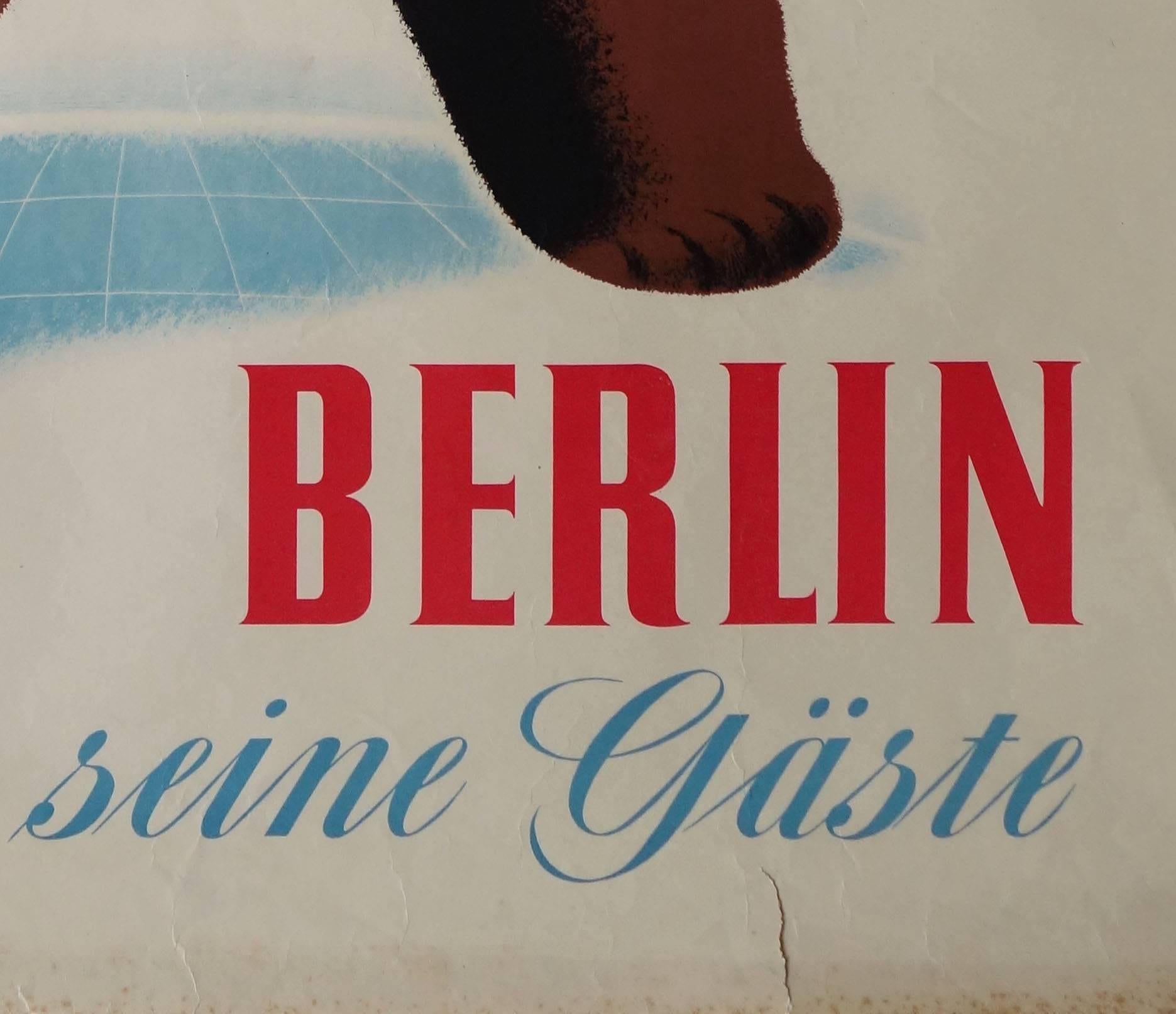 20th Century Vintage Original Travel Poster, Berlin, 1940s