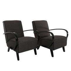 Pair of Jindrich Halabala Lounge Chairs, 1930s 10