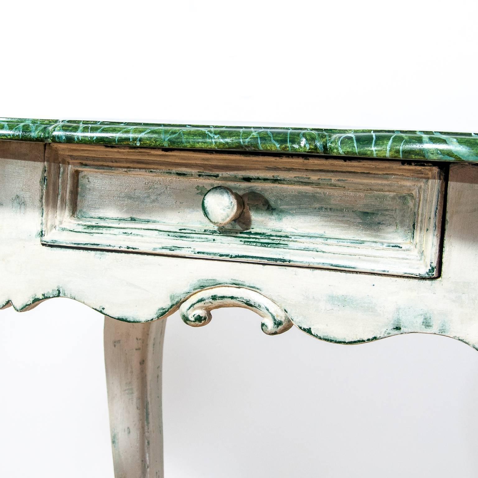 Marble Antique Gustavian Patina Coffee Table Louis XV Baroque Style 19th Century  For Sale