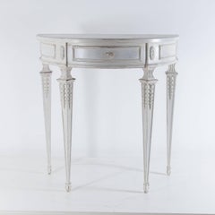 Pair of Swedish Demi Lune Consoles Louis XVI Style Gustavian Patina