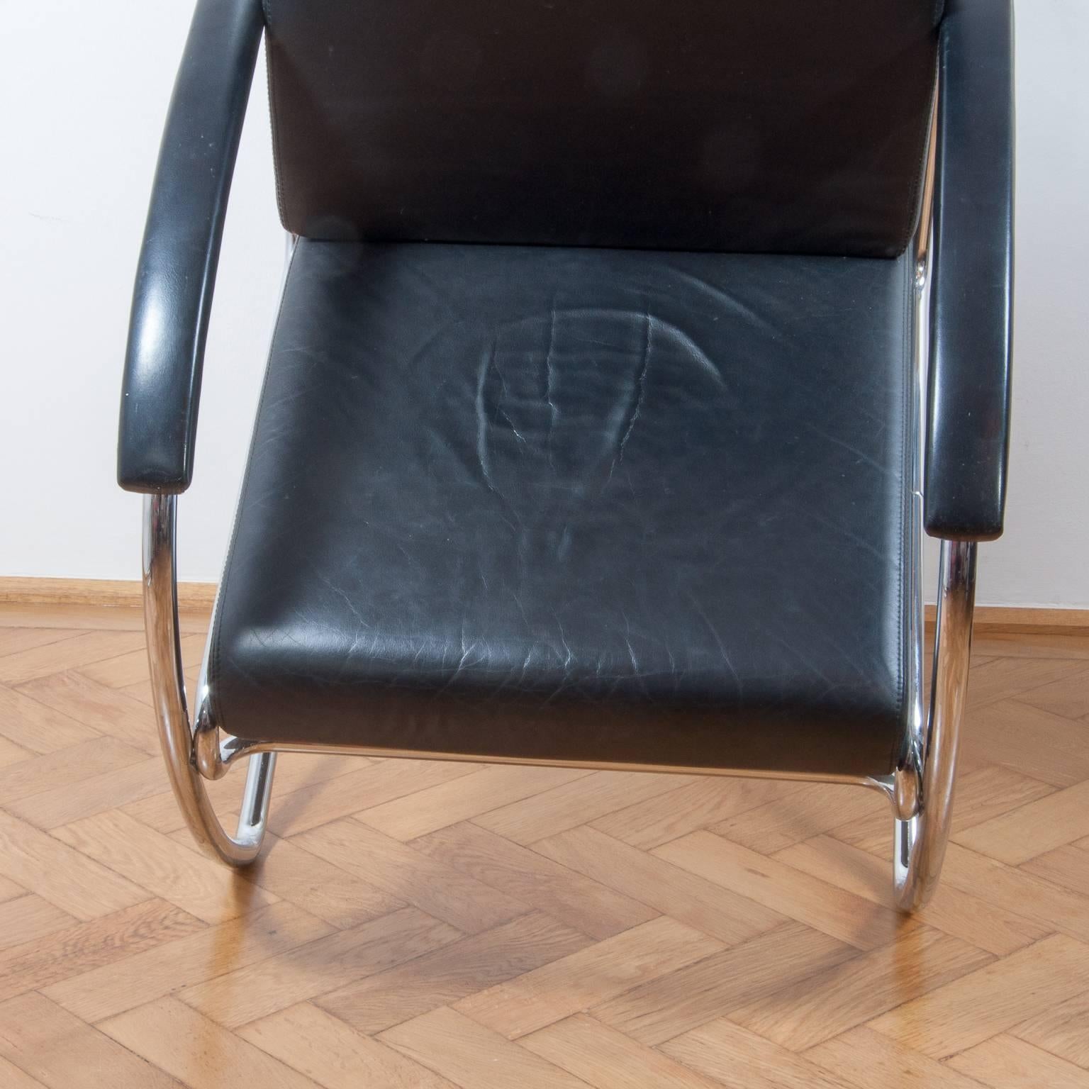 Galvanized Thonet K147 Cantilever Lounge Chair Bauhaus Classic Designed, Anton Lorenz, 1930 For Sale