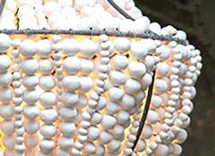 Clay Beaded "Lim" white Chandelier