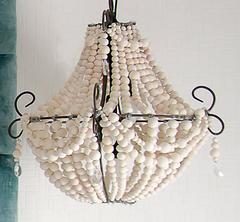 Clay Beaded "French" White Chandelier
