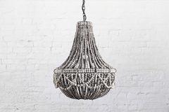 Clay Beaded "Frill" Charcoal and Stone Chandelier