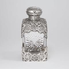 Pair of Silver and Crystal Victorian Perfume Bottles