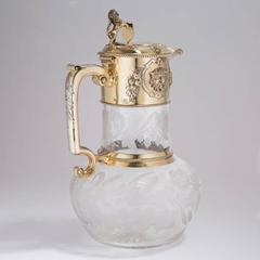 Victorian Silver-Gilt and Crystal Claret Jug