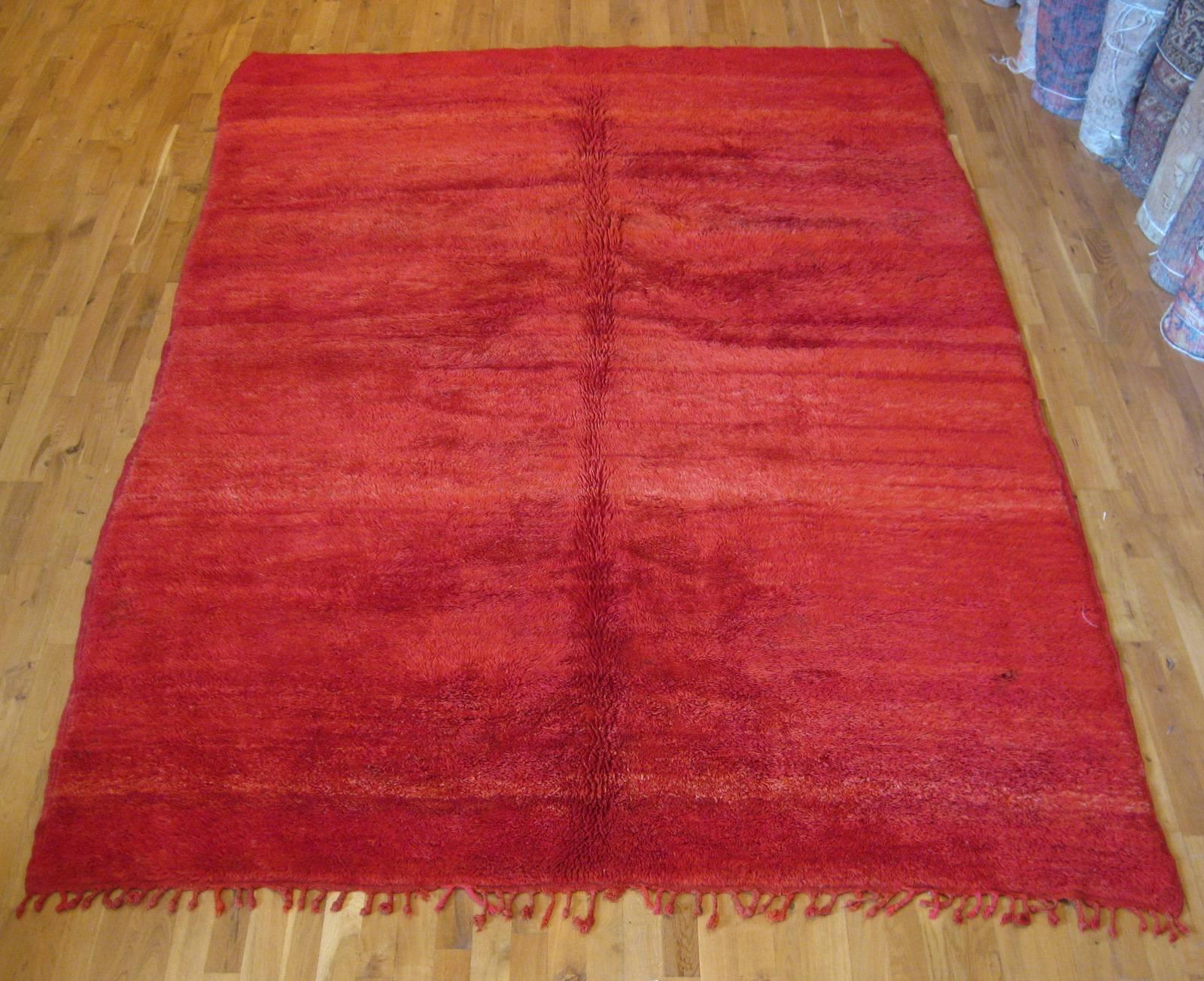 Vintage red Moroccan rug.