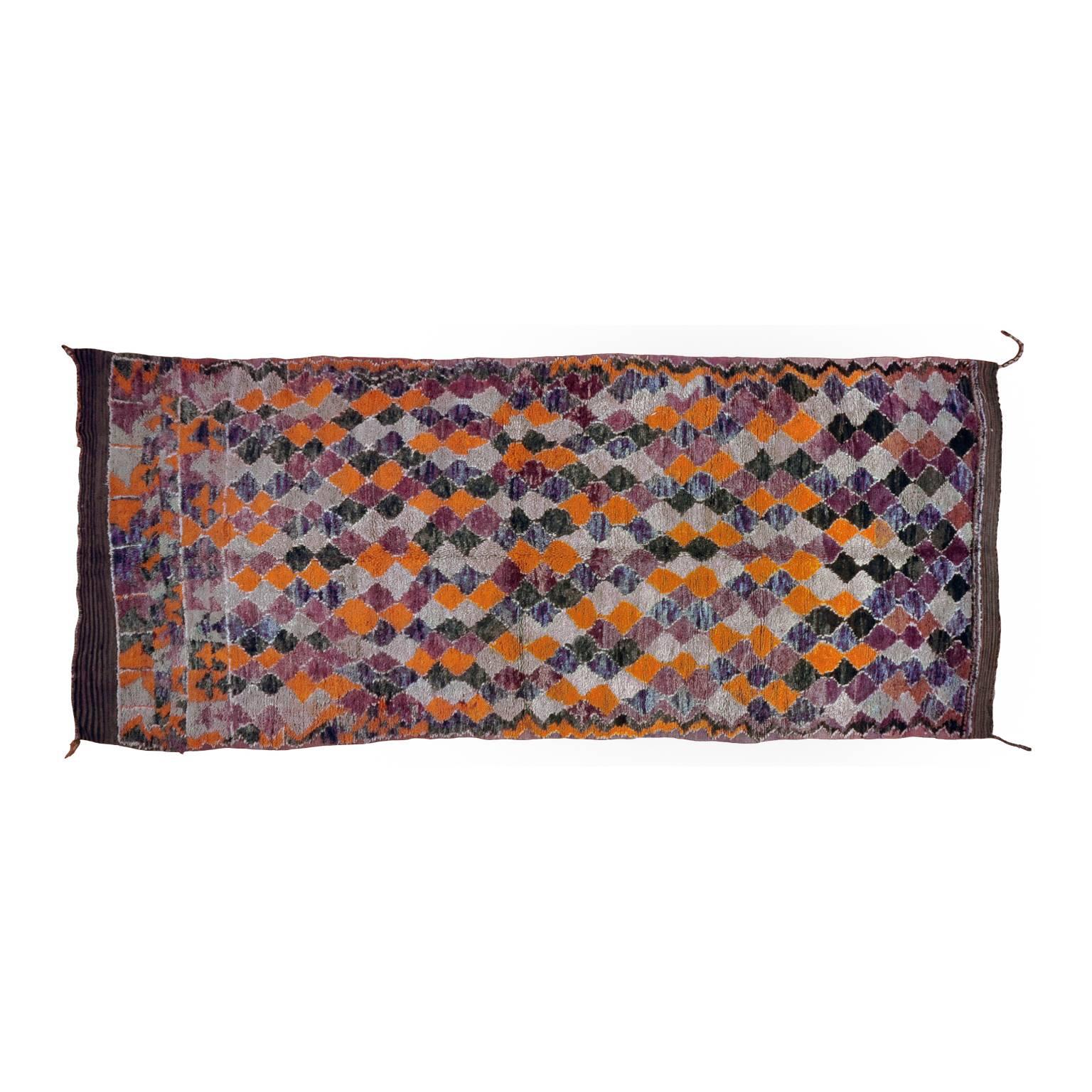 Purple Orange Moroccan Rug