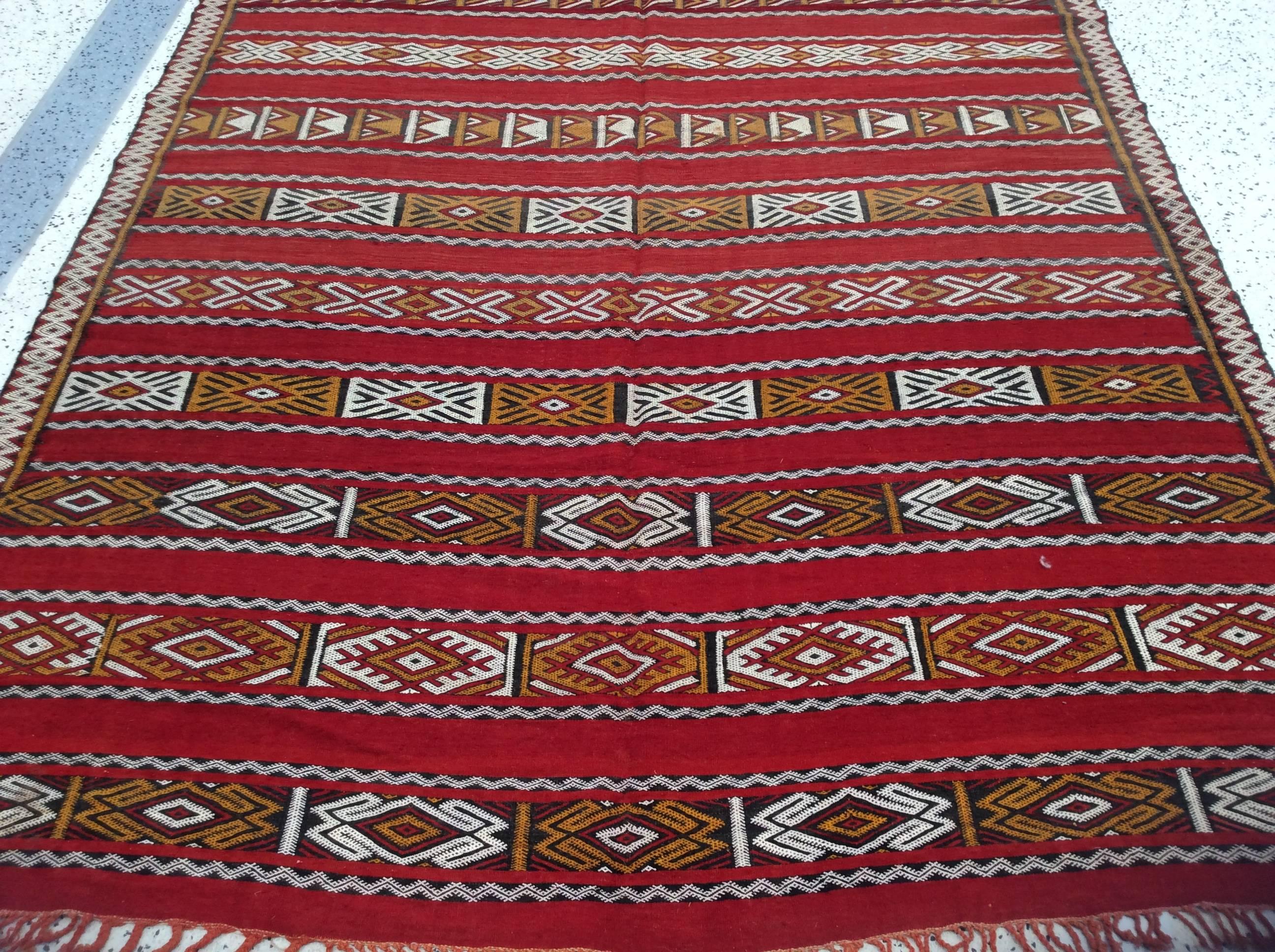 Tribal Design Moroccan Runner In Excellent Condition For Sale In Los Angeles, CA