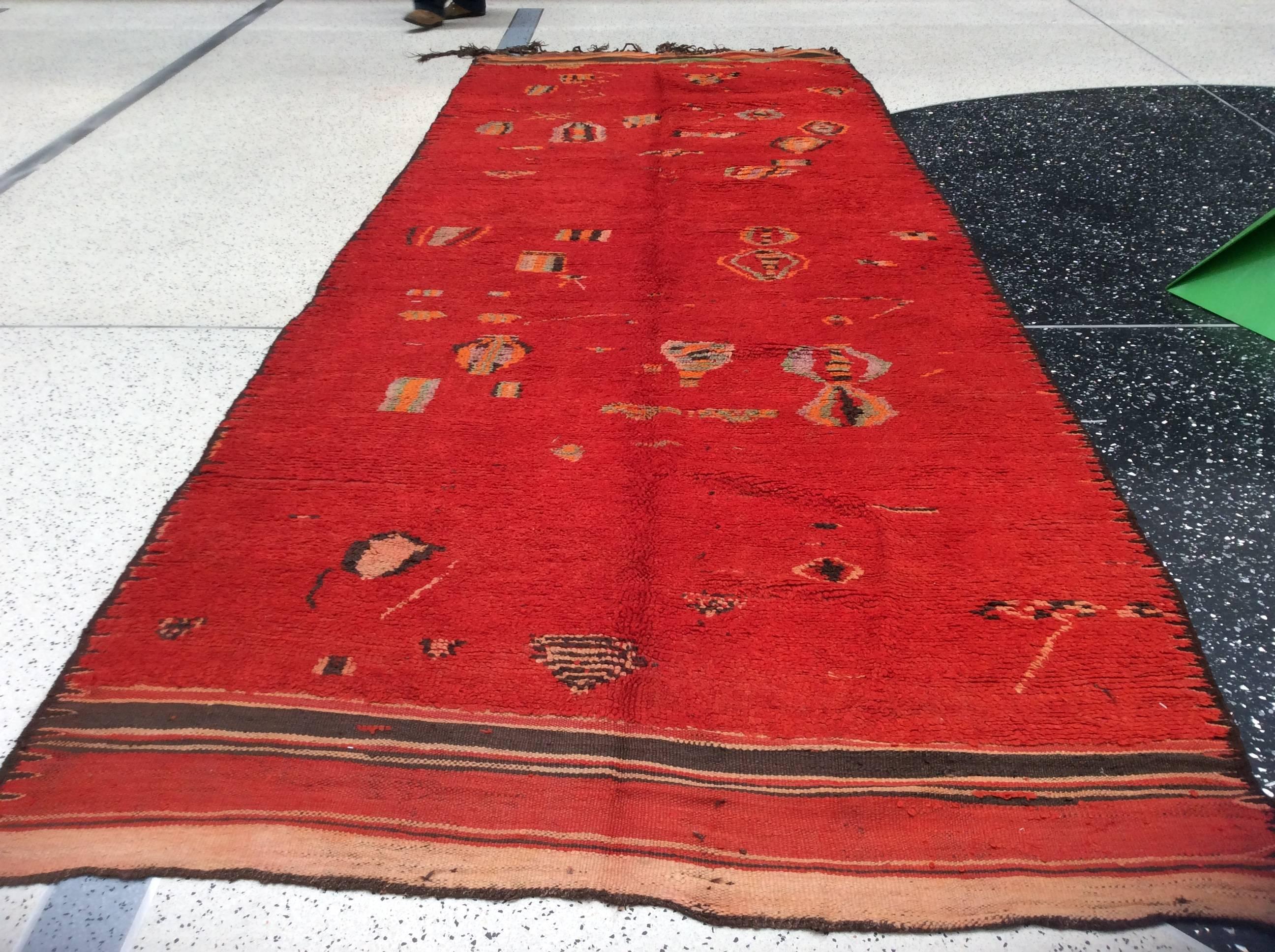Red Moroccan runner.