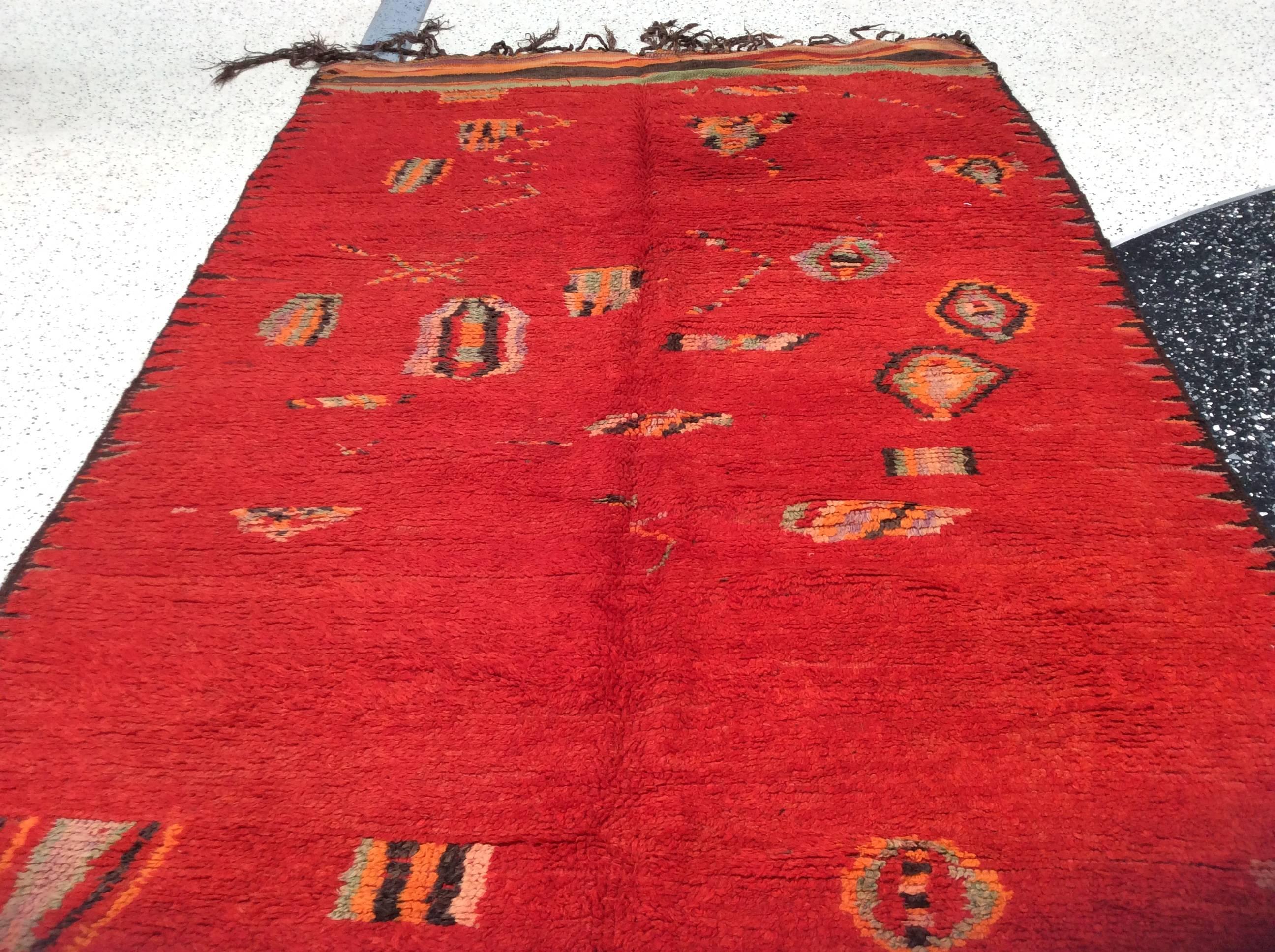 20th Century Red Moroccan Runner For Sale