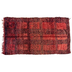 Vintage Red Moroccan Berber Rug