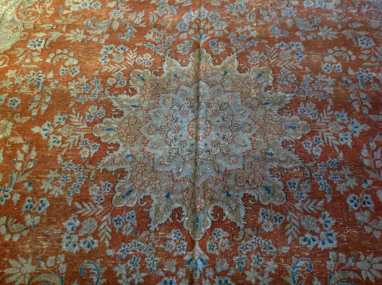 Vintage Persian Overdyed Blue Rug For Sale at 1stdibs