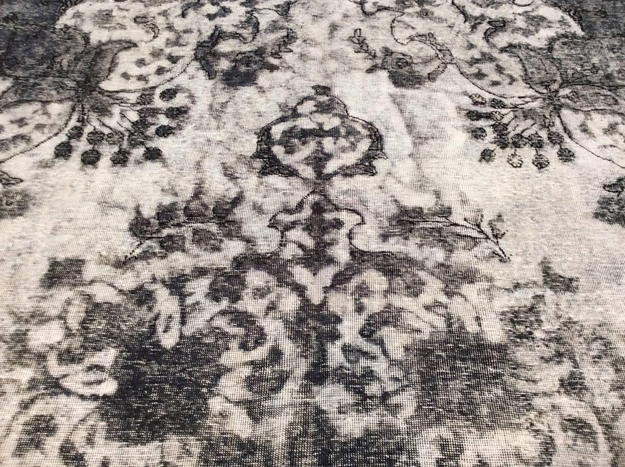Hand-Knotted Tabriz Persian Distressed Rug