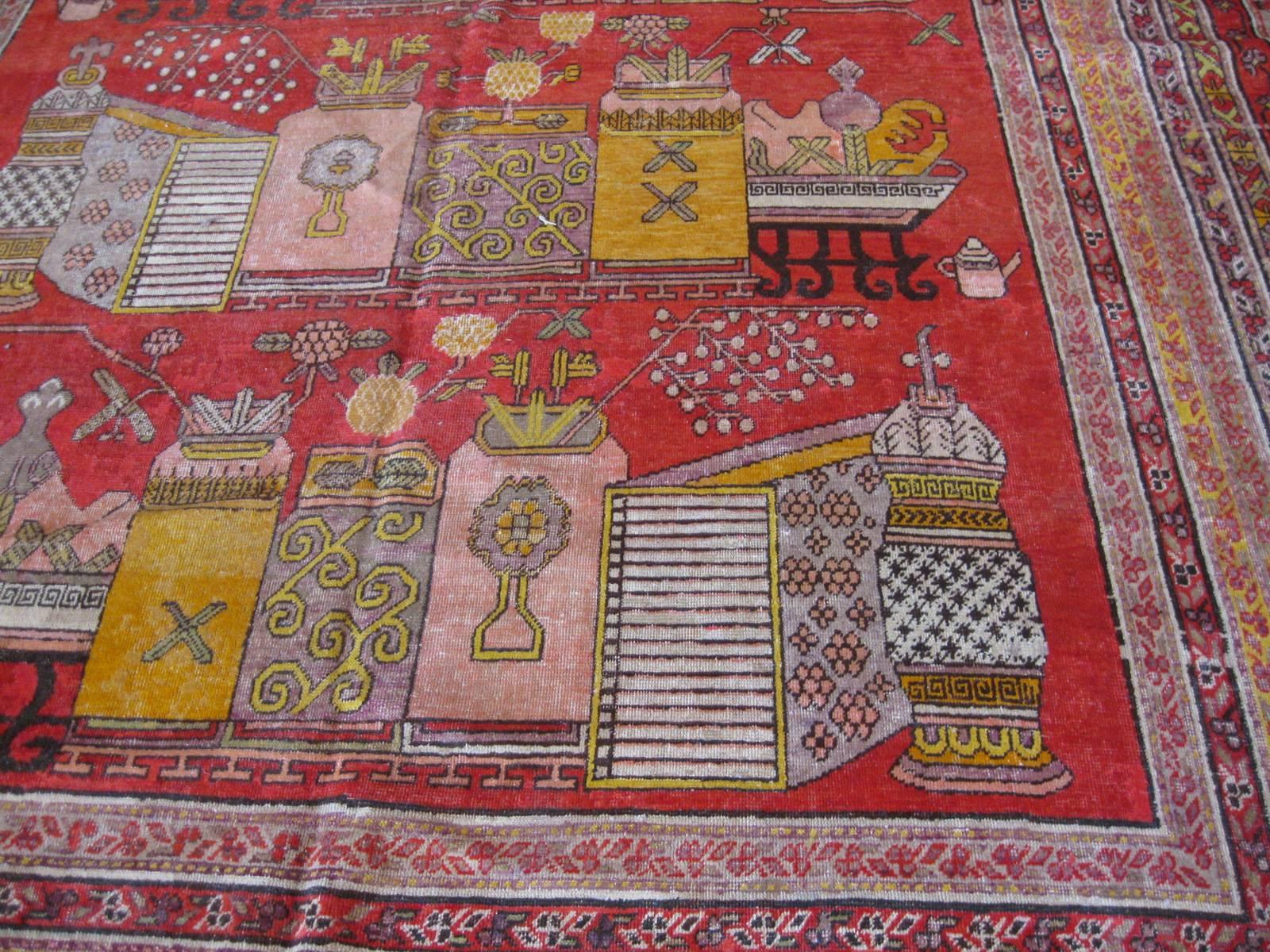 19th Century Antique Khotan Rug, circa 1890 For Sale