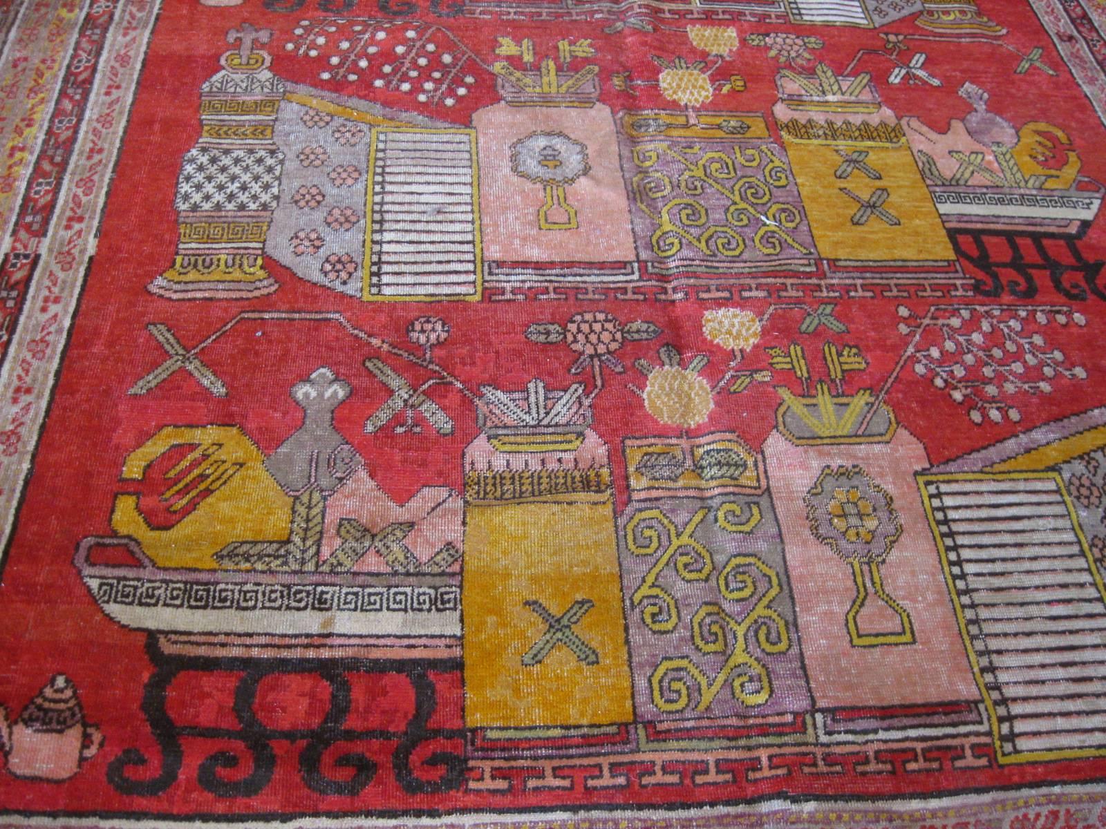 Antiker Khotan-Teppich, um 1890 (Handgeknüpft) im Angebot