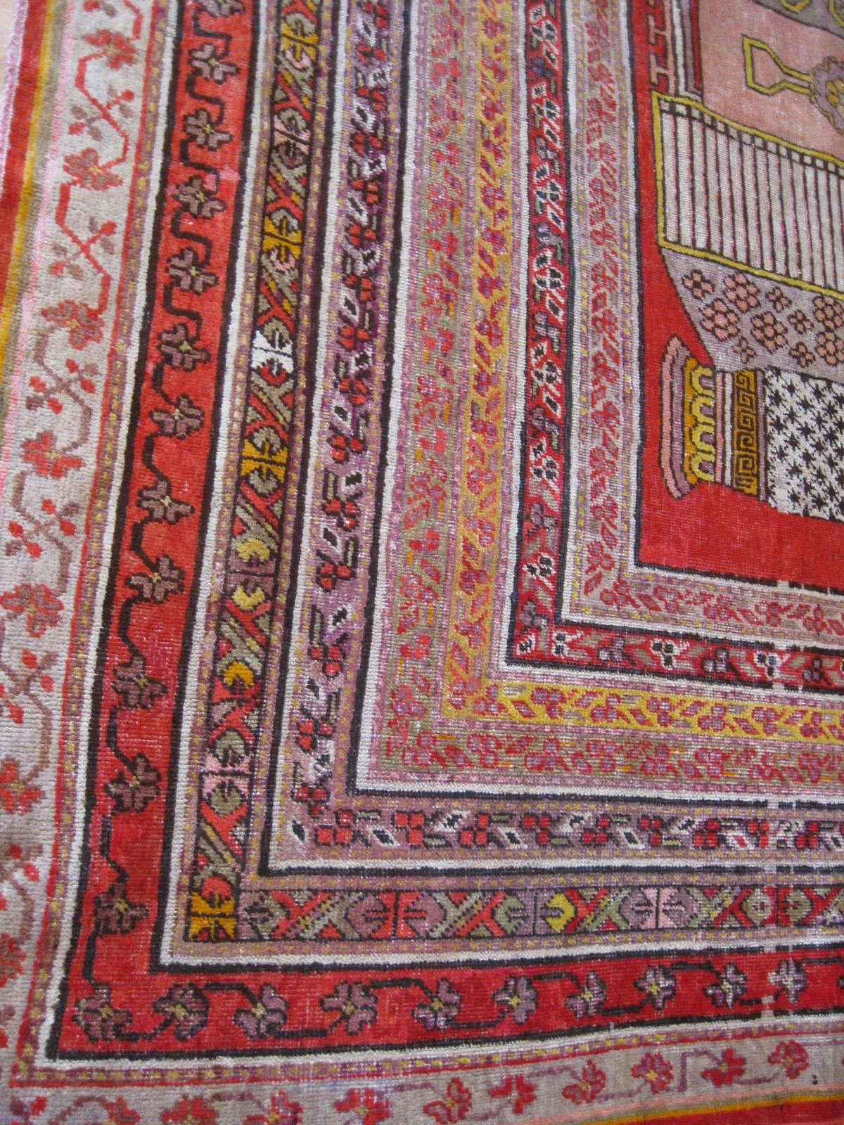 Wool Antique Khotan Rug, circa 1890 For Sale