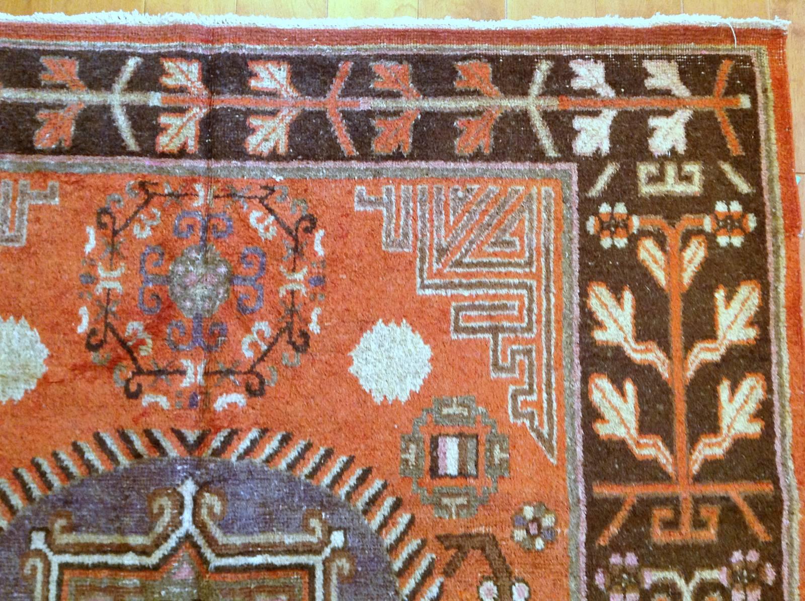 East Turkestani Vintage Khotan Rug For Sale
