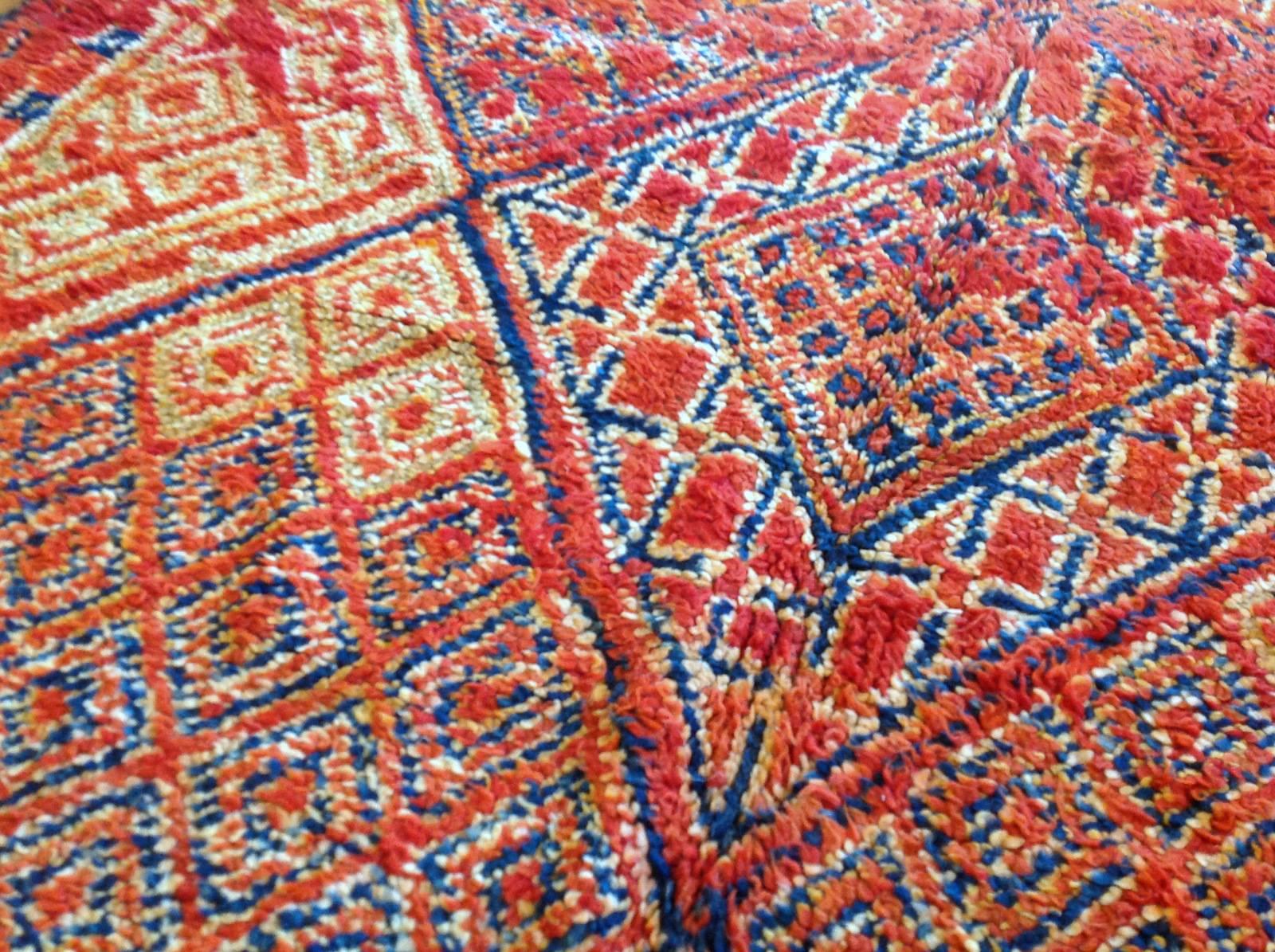 Tribal Vintage Red Moroccan Rug In Good Condition In Los Angeles, CA