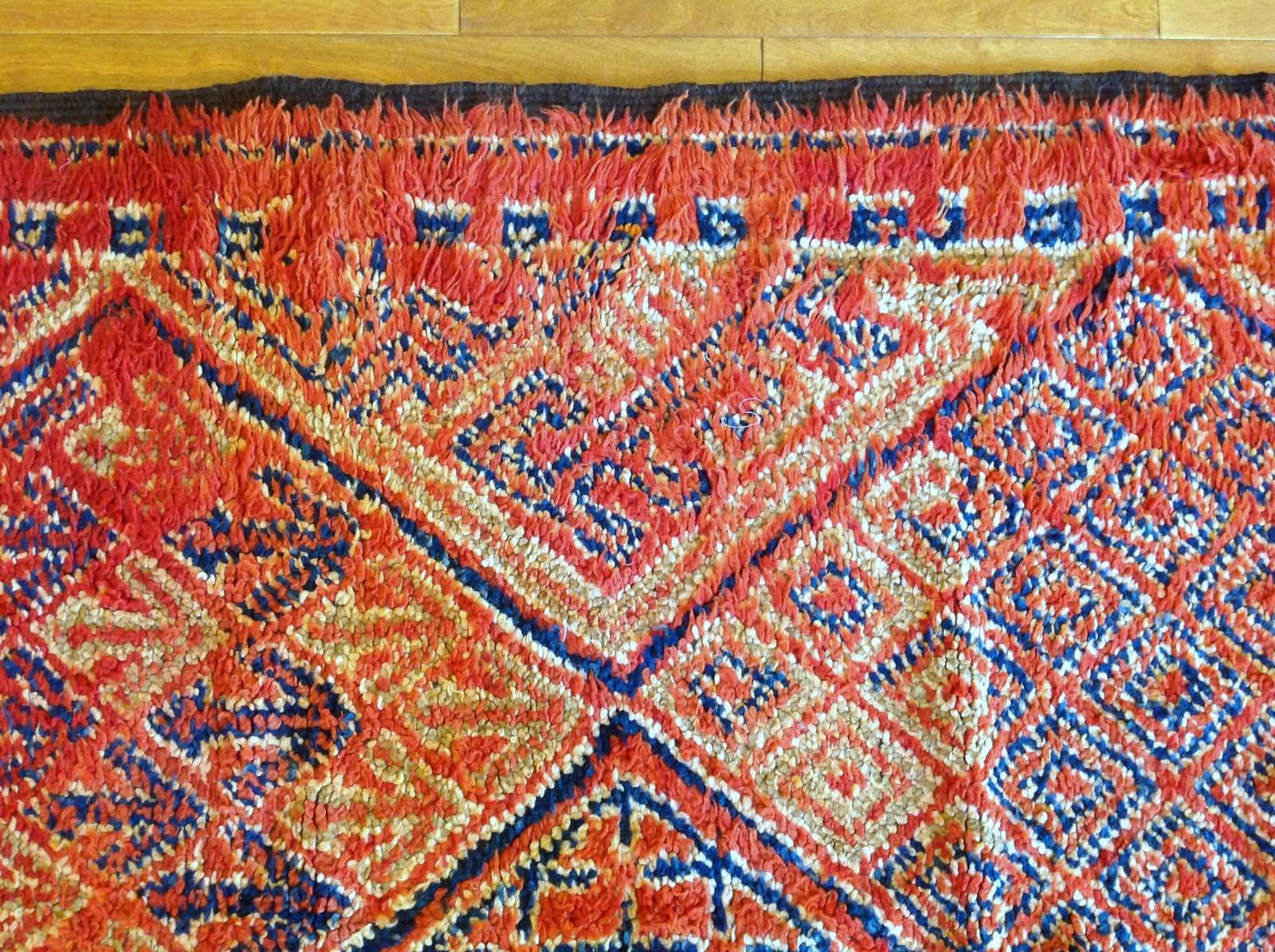 Tribal Vintage Red Moroccan Rug 1