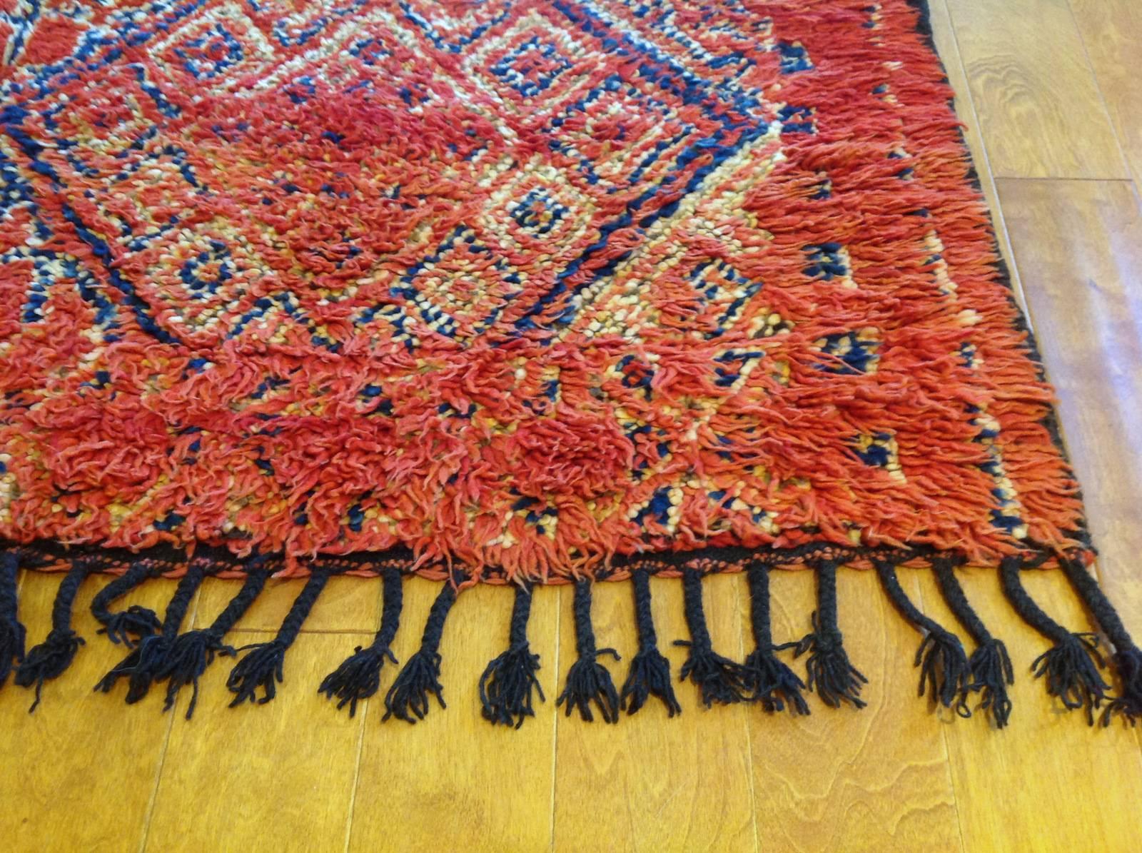 Wool Tribal Vintage Red Moroccan Rug