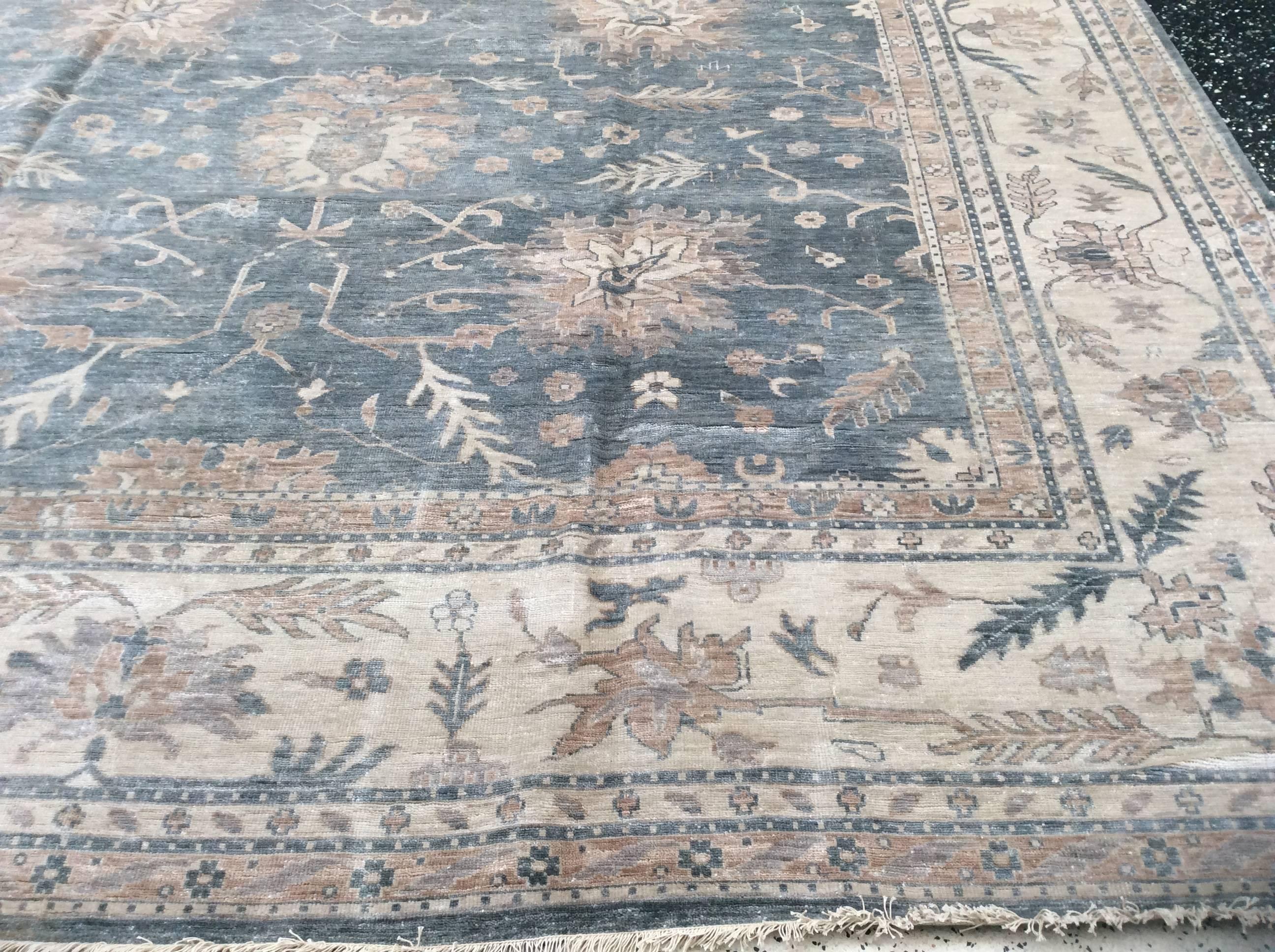 Indian Semi-Antique Mahal Rug For Sale