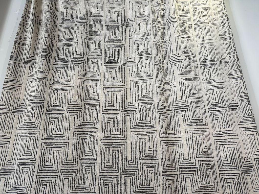 Indiano Tappeto Maze Design Avorio Carboncino in vendita