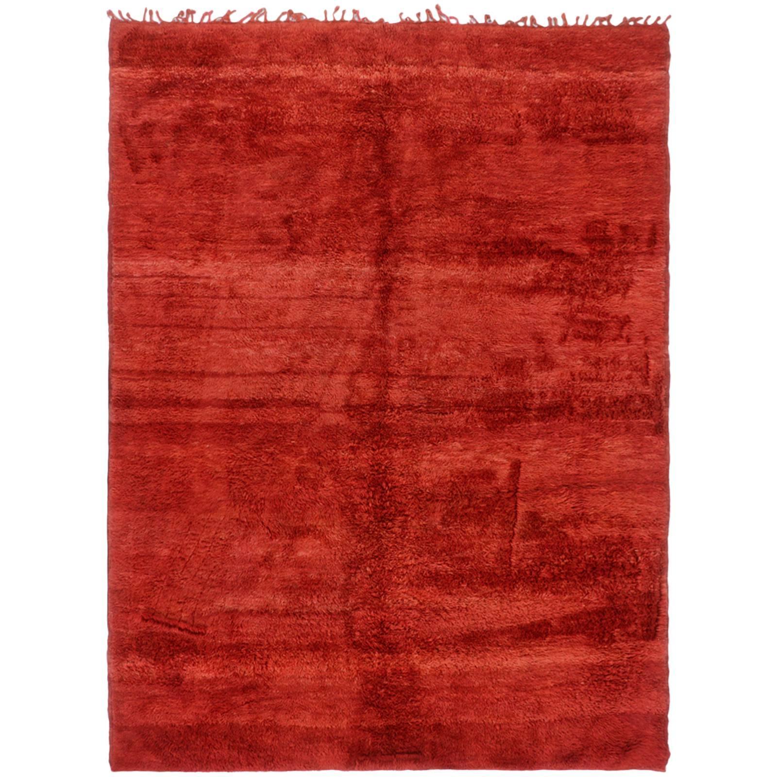 Roter marokkanischer Vintage-Teppich