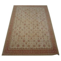 Tapis de style traditionnel, couleur crème et rouge