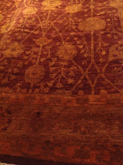 Silky Wool Overdyed Rug in Red